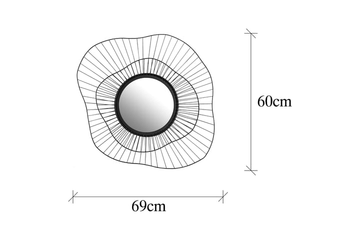 Peili Euro Flora - Musta - Sisustustuotteet - Peili