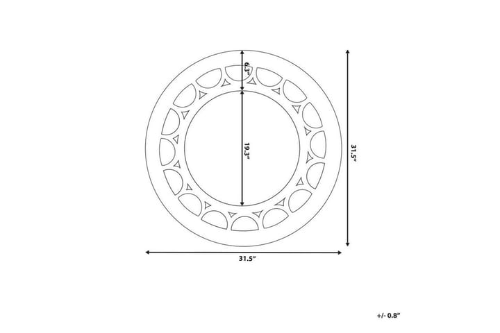 Peili Jarita 80 cm - Hopea - Sisustustuotteet - Peili