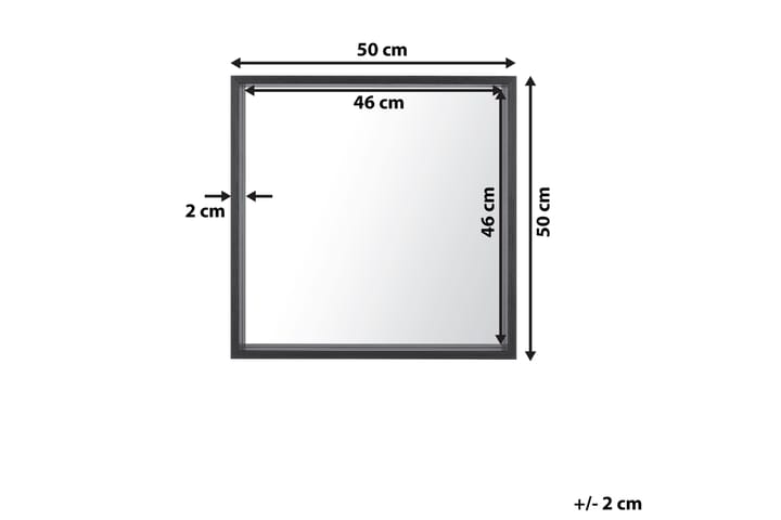 Peili Klaudt 50x50 cm - Musta - Sisustustuotteet - Peili