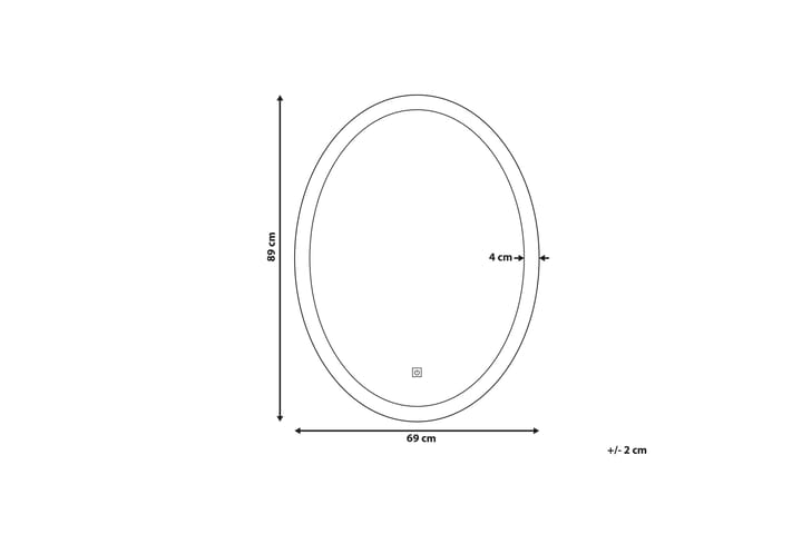 Peili Lamorat Soikea LED-valaistuksella - Hopea - Sisustustuotteet - Peili