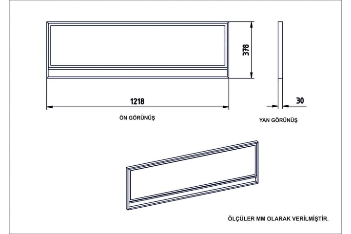 Peili Mangles 122 cm - Kulta/Valkoinen - Sisustustuotteet - Peili