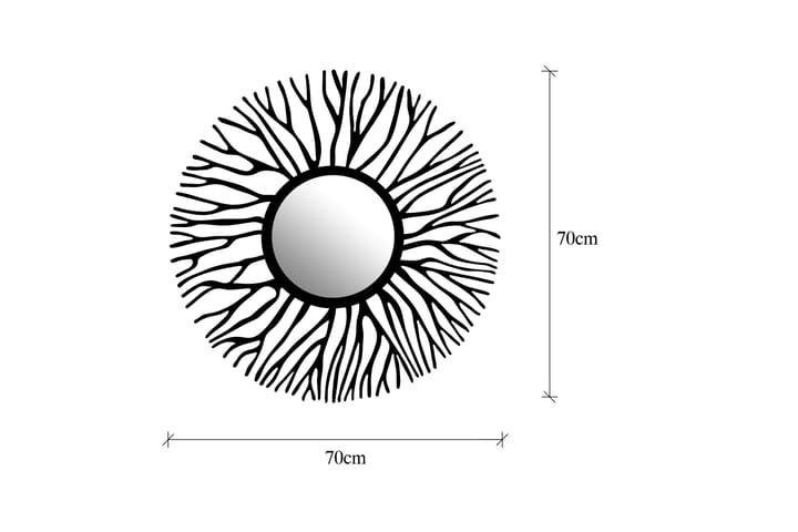 Peili Vein - Musta - Sisustustuotteet - Peili