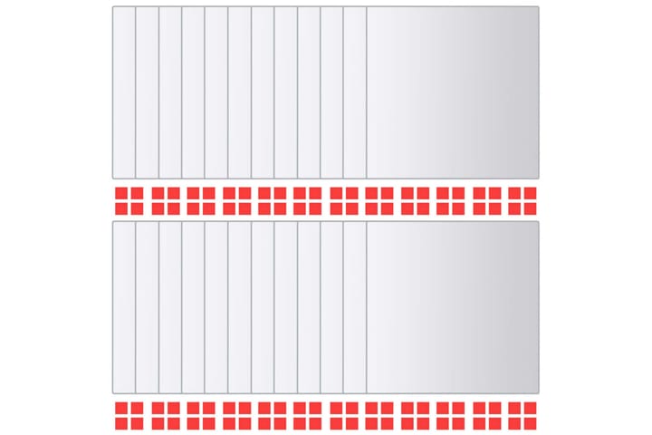 Peililaatat 48 kpl neliö lasi - Sisustustuotteet - Peili