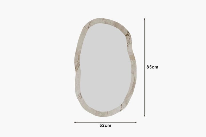 Zeo Seinään kiinnitettävä Peili 52 cm - Beige - Sisustustuotteet - Peili