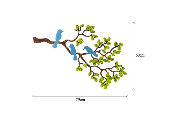 Canvastaulu Tree 3 - Vihreä/Sininen/Ruskea - Sisustustuotteet - Seinäkoristeet