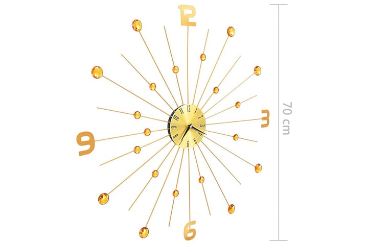 Seinäkello metalli 70 cm kultainen - Kulta - Sisustustuotteet - Seinäkoristeet - Kellot