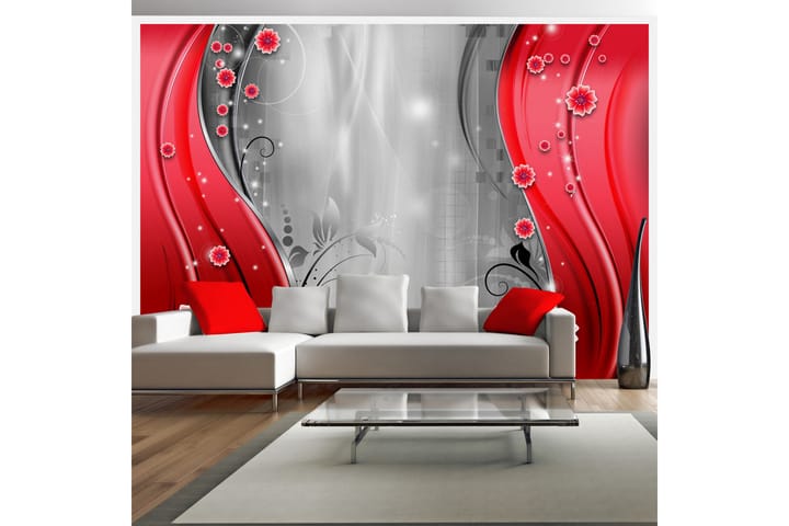 Valokuvatapetti Behind The Curtain Of Red 150x105 - Artgeist sp. z o. o. - Sisustustuotteet - Seinäkoristeet - Tapetit - Valokuvatapetit