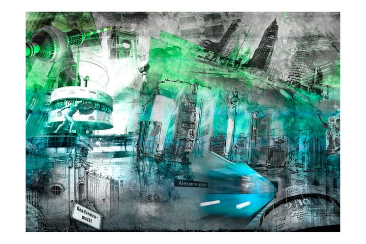 Valokuvatapetti Berlin Collage Green 100x70 - Artgeist sp. z o. o. - Sisustustuotteet - Seinäkoristeet - Tapetit - Valokuvatapetit