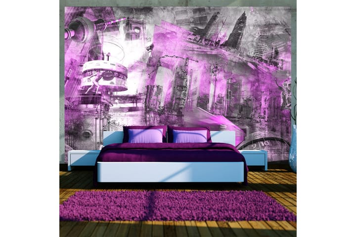 Valokuvatapetti Berlin Collage Violet 100x70 - Artgeist sp. z o. o. - Sisustustuotteet - Seinäkoristeet - Tapetit - Valokuvatapetit