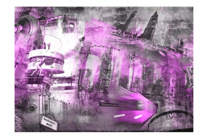 Valokuvatapetti Berlin Collage Violet 100x70 - Artgeist sp. z o. o. - Sisustustuotteet - Seinäkoristeet - Tapetit - Valokuvatapetit