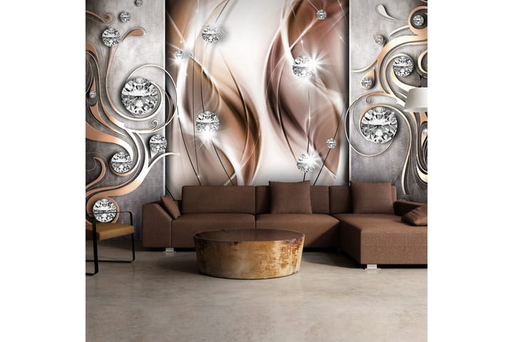 Valokuvatapetti Brown And Diamonds 250x175 - Artgeist sp. z o. o. - Sisustustuotteet - Seinäkoristeet - Tapetit - Valokuvatapetit