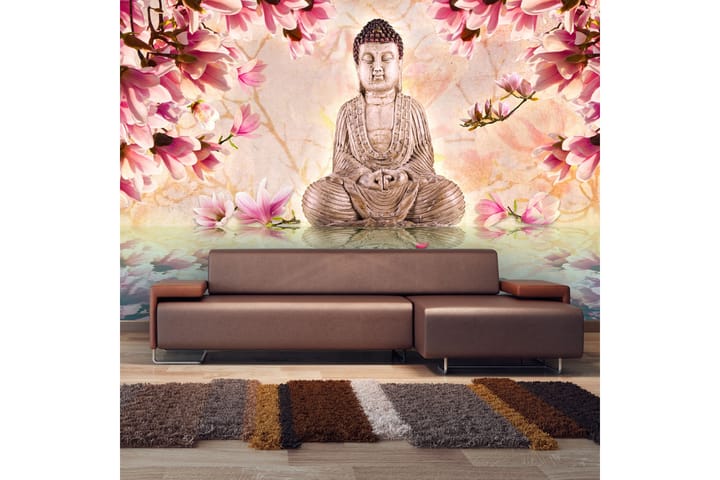 Valokuvatapetti Buddha And Magnolia 450x270 - Artgeist sp. z o. o. - Sisustustuotteet - Seinäkoristeet - Tapetit - Valokuvatapetit