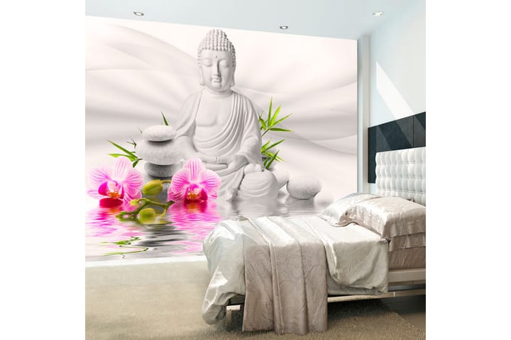 Valokuvatapetti Buddha And Orchids 100x70 - Artgeist sp. z o. o. - Sisustustuotteet - Seinäkoristeet - Tapetit - Valokuvatapetit