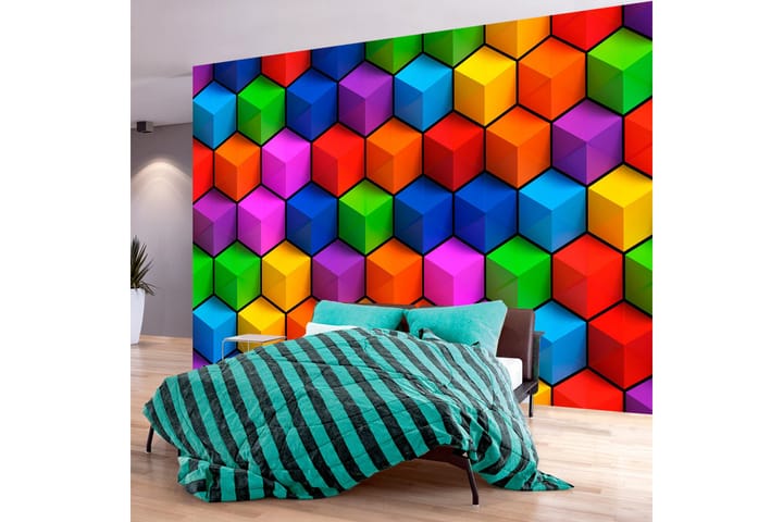 Valokuvatapetti Colorful Geometric Boxes 150x105 - Artgeist sp. z o. o. - Sisustustuotteet - Seinäkoristeet - Tapetit - Valokuvatapetit