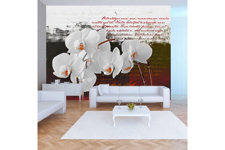 Valokuvatapetti Diary And Orchid 100x70 - Artgeist sp. z o. o. - Sisustustuotteet - Seinäkoristeet - Tapetit - Valokuvatapetit