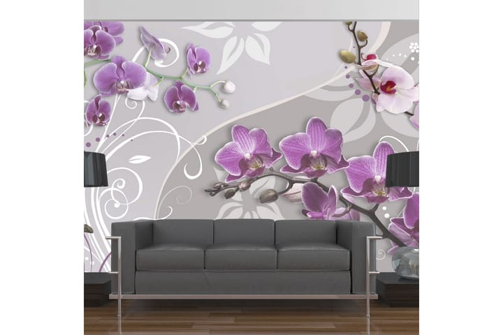 Valokuvatapetti Flight Of Purple Orchids 100x70 - Artgeist sp. z o. o. - Sisustustuotteet - Seinäkoristeet - Tapetit - Valokuvatapetit