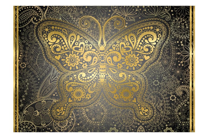 Valokuvatapetti Golden Butterfly 350x245 - Artgeist sp. z o. o. - Sisustustuotteet - Seinäkoristeet - Tapetit - Valokuvatapetit