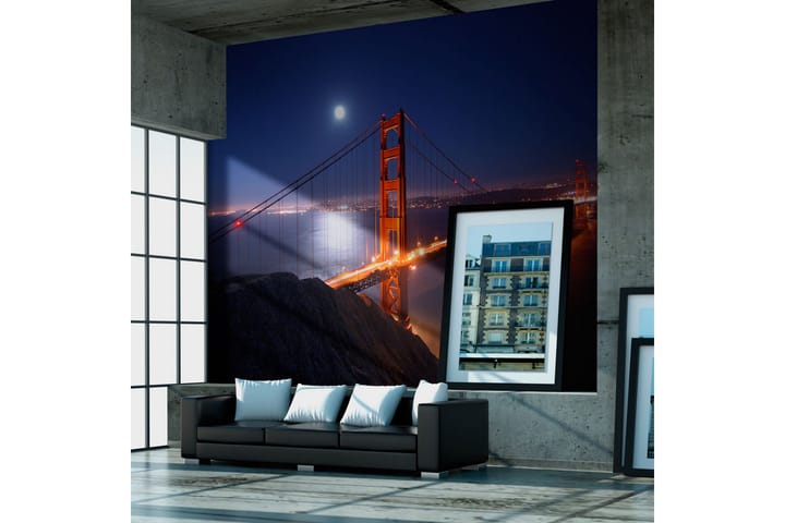 Valokuvatapetti Golden Gate Bridge Yöllä 200x154 - Artgeist sp. z o. o. - Sisustustuotteet - Seinäkoristeet - Tapetit - Valokuvatapetit