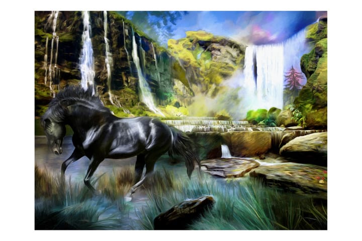 Valokuvatapetti Horse Sky Blue Waterfall 400x309 - Artgeist sp. z o. o. - Sisustustuotteet - Seinäkoristeet - Tapetit - Valokuvatapetit