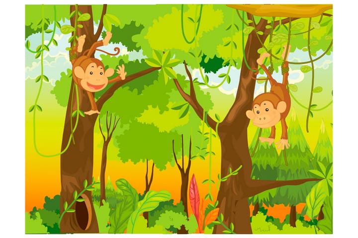 Valokuvatapetti Jungle Monkeys 250x193 - Artgeist sp. z o. o. - Sisustustuotteet - Seinäkoristeet - Tapetit - Valokuvatapetit