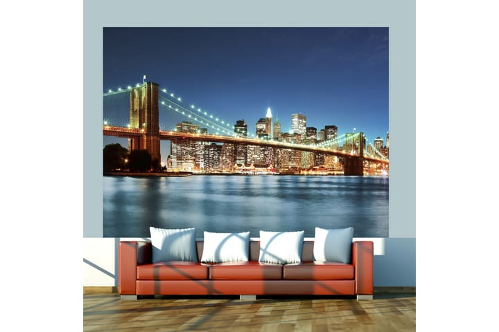 Valokuvatapetti Kuohuva Brooklyn Bridge 200x154 - Artgeist sp. z o. o. - Sisustustuotteet - Seinäkoristeet - Tapetit - Valokuvatapetit