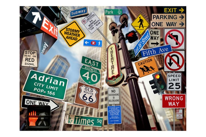 Valokuvatapetti New York Signposts 300x231 - Artgeist sp. z o. o. - Sisustustuotteet - Seinäkoristeet - Tapetit - Valokuvatapetit