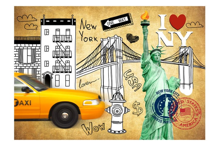 Valokuvatapetti One Way New York 100x70 - Artgeist sp. z o. o. - Sisustustuotteet - Seinäkoristeet - Tapetit - Valokuvatapetit