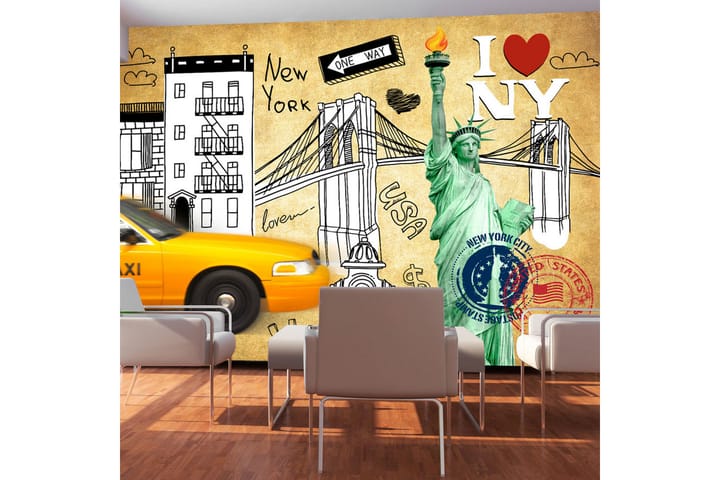 Valokuvatapetti One Way New York 100x70 - Artgeist sp. z o. o. - Sisustustuotteet - Seinäkoristeet - Tapetit - Valokuvatapetit