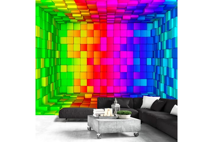 Valokuvatapetti Rainbow Cube 100x70 - Artgeist sp. z o. o. - Sisustustuotteet - Seinäkoristeet - Tapetit - Valokuvatapetit