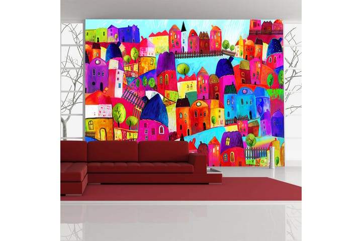 Valokuvatapetti Rainbow-Hued Town 300x231 - Artgeist sp. z o. o. - Sisustustuotteet - Seinäkoristeet - Tapetit - Valokuvatapetit