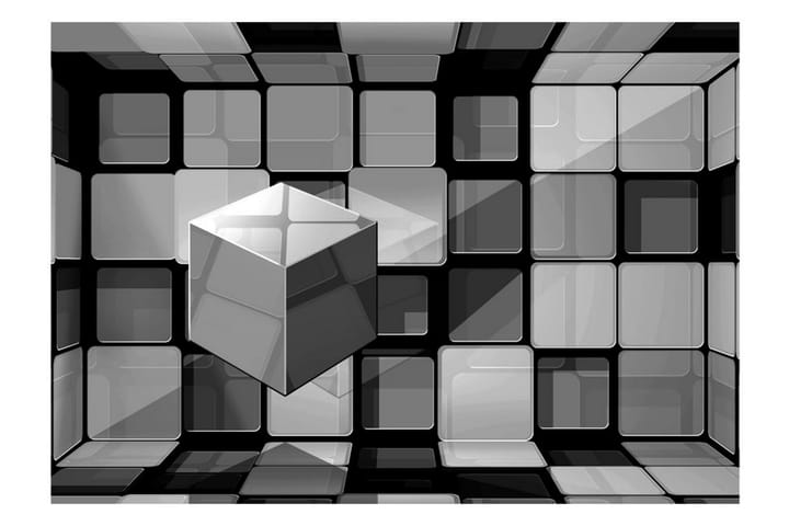 Valokuvatapetti Rubik's Cube In Gray 100x70 - Artgeist sp. z o. o. - Sisustustuotteet - Seinäkoristeet - Tapetit - Valokuvatapetit