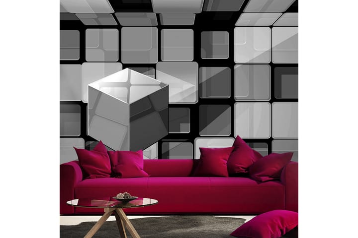 Valokuvatapetti Rubik's Cube In Gray 100x70 - Artgeist sp. z o. o. - Sisustustuotteet - Seinäkoristeet - Tapetit - Valokuvatapetit