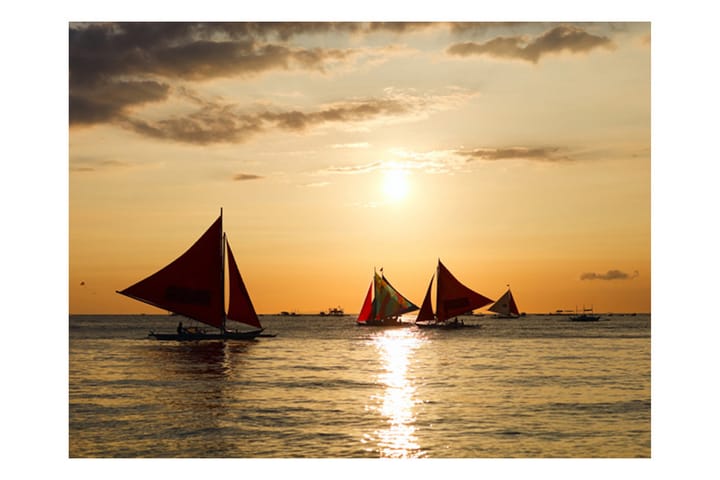 Valokuvatapetti Sailing Boats Sunset 200x154 - Artgeist sp. z o. o. - Sisustustuotteet - Seinäkoristeet - Tapetit - Valokuvatapetit