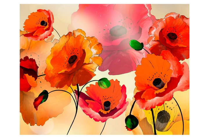 Valokuvatapetti Velvet Poppies 400x309 - Artgeist sp. z o. o. - Sisustustuotteet - Seinäkoristeet - Tapetit - Valokuvatapetit