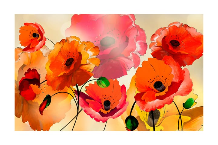 Valokuvatapetti Velvet Poppies 450x280 - Artgeist sp. z o. o. - Sisustustuotteet - Seinäkoristeet - Tapetit - Valokuvatapetit