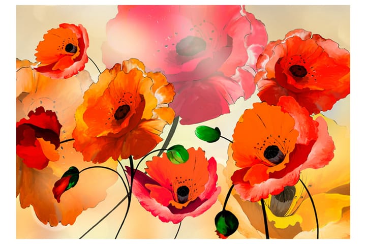 Valokuvatapetti Velvet Poppies 250x175 - Artgeist sp. z o. o. - Sisustustuotteet - Seinäkoristeet - Tapetit - Valokuvatapetit