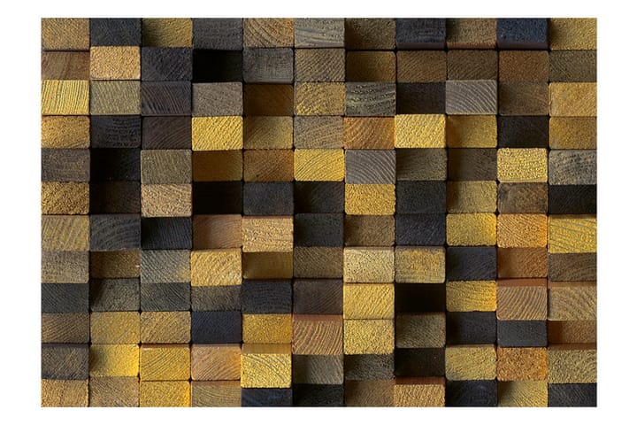 Valokuvatapetti Wooden Cubes 150x105 - Artgeist sp. z o. o. - Sisustustuotteet - Seinäkoristeet - Tapetit - Valokuvatapetit