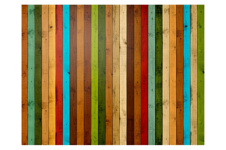 Valokuvatapetti Wooden Rainbow 200x154 - Artgeist sp. z o. o. - Sisustustuotteet - Seinäkoristeet - Tapetit - Valokuvatapetit