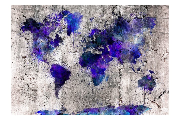 Valokuvatapetti World Map Inc Blots 200x140 - Artgeist sp. z o. o. - Sisustustuotteet - Seinäkoristeet - Tapetit - Valokuvatapetit