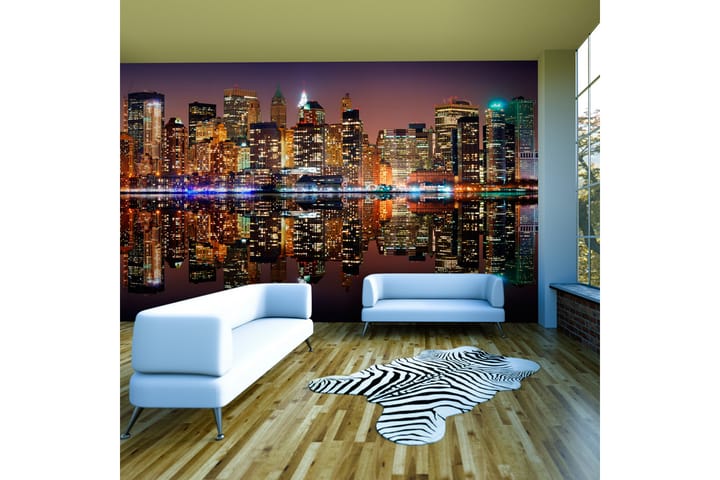 Valokuvatapetti XXL Gold Reflections NYC 550x270 - Artgeist sp. z o. o. - Sisustustuotteet - Seinäkoristeet - Tapetit - Valokuvatapetit