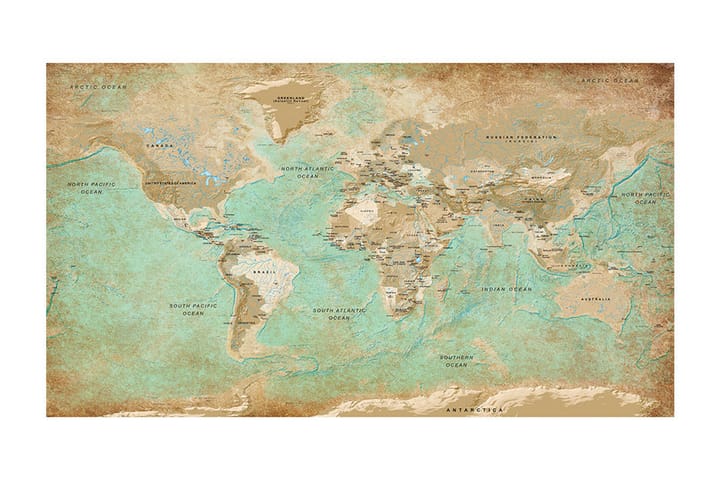 Valokuvatapetti XXL Turquoise World Map II 500x280 - Artgeist sp. z o. o. - Sisustustuotteet - Seinäkoristeet - Tapetit - Valokuvatapetit