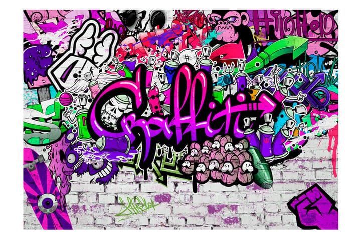 Valokuvatapetti Purple Graffiti 350x245 - Artgeist sp. z o. o. - Sisustustuotteet - Seinäkoristeet - Tapetit - Valokuvatapetit