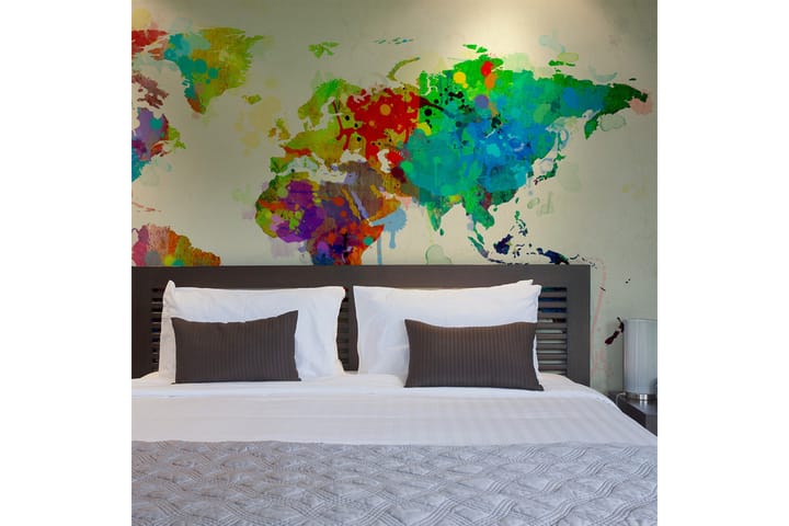 Valokuvatapetti Paint Splashes Map Of The World 400x309 - Artgeist sp. z o. o. - Sisustustuotteet - Seinäkoristeet - Tapetit - Valokuvatapetit