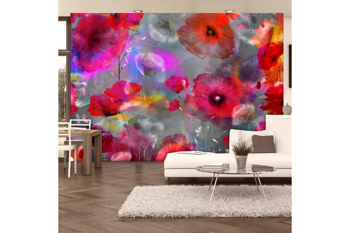 Valokuvatapetti Painted Poppies 200x140 - Artgeist sp. z o. o. - Sisustustuotteet - Seinäkoristeet - Tapetit - Valokuvatapetit