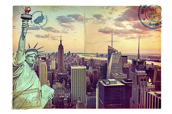 Valokuvatapetti Postikortti New Yorkista 250x175 - Artgeist sp. z o. o. - Sisustustuotteet - Seinäkoristeet - Tapetit - Valokuvatapetit