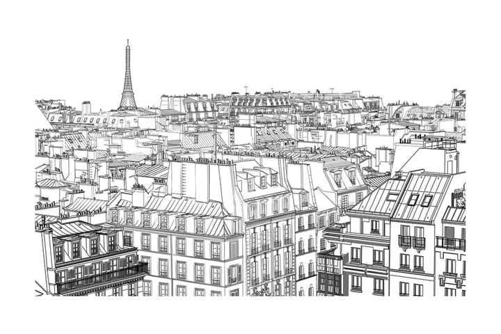 Valokuvatapetti Parisian S Sketchbook 450x270 - Artgeist sp. z o. o. - Sisustustuotteet - Seinäkoristeet - Tapetit - Valokuvatapetit