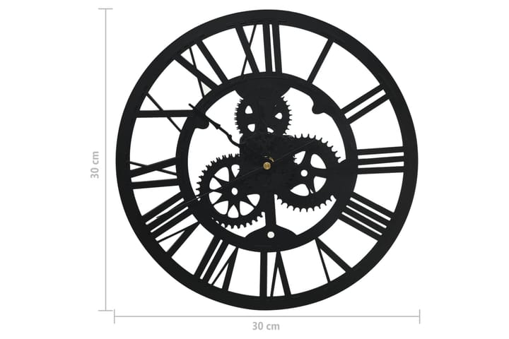 Wall Clock Black 30 cm Acrylic - Musta - Sisustustuotteet - Seinäkoristeet - Kellot