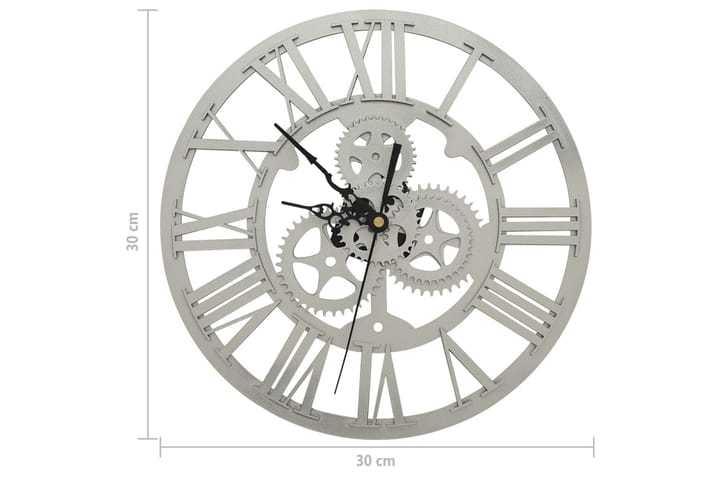 Wall Clock Silver 30 cm Acrylic - Hopea - Sisustustuotteet - Seinäkoristeet - Kellot