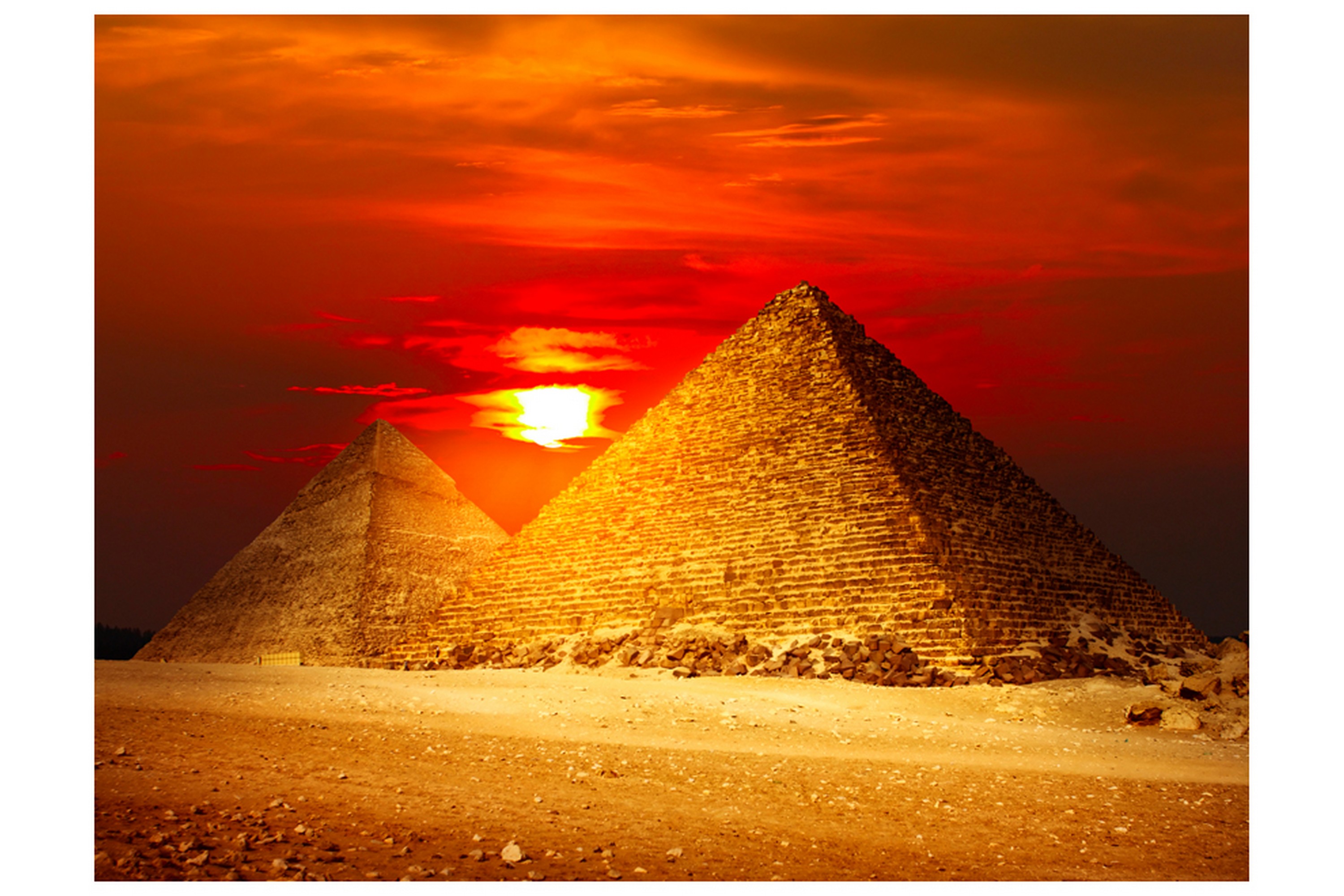 Valokuvatapetti Giza Necropolis Auringonlasku 350x270 - Artgeist sp. z o. o.