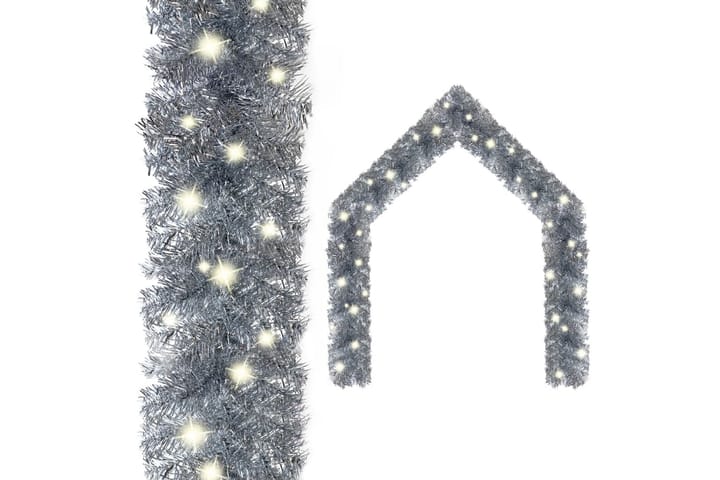 Jouluköynnös LED-valoilla 10 m hopea - Hopea - Köynnös - Juhlakoristeet - Sisustusesineet - Uudenvuoden koristeet